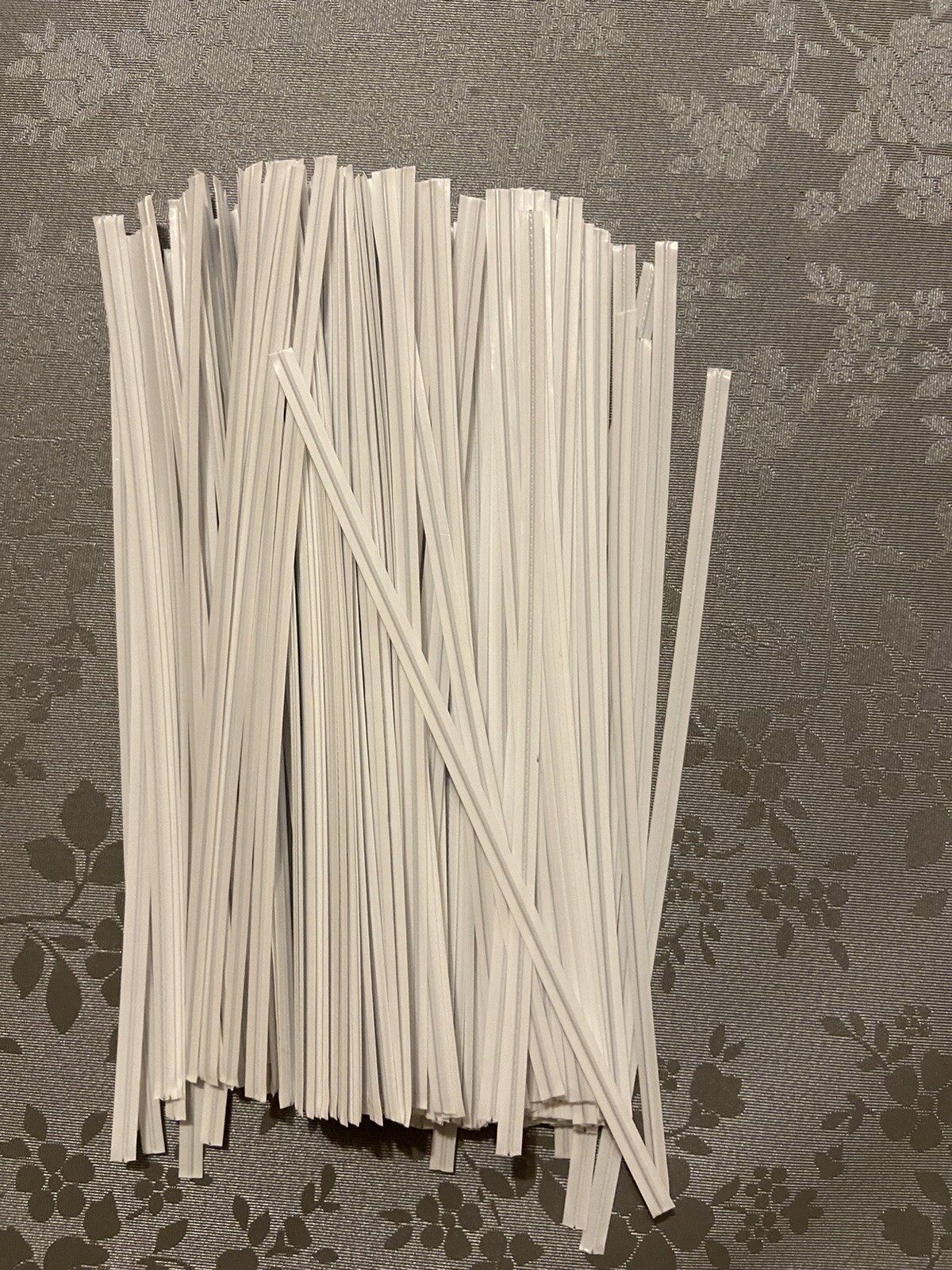 6" Plastic Twist Ties (6-inch) Genuine ULINE Pre-Cut Nose Wire for Mask - WHITE