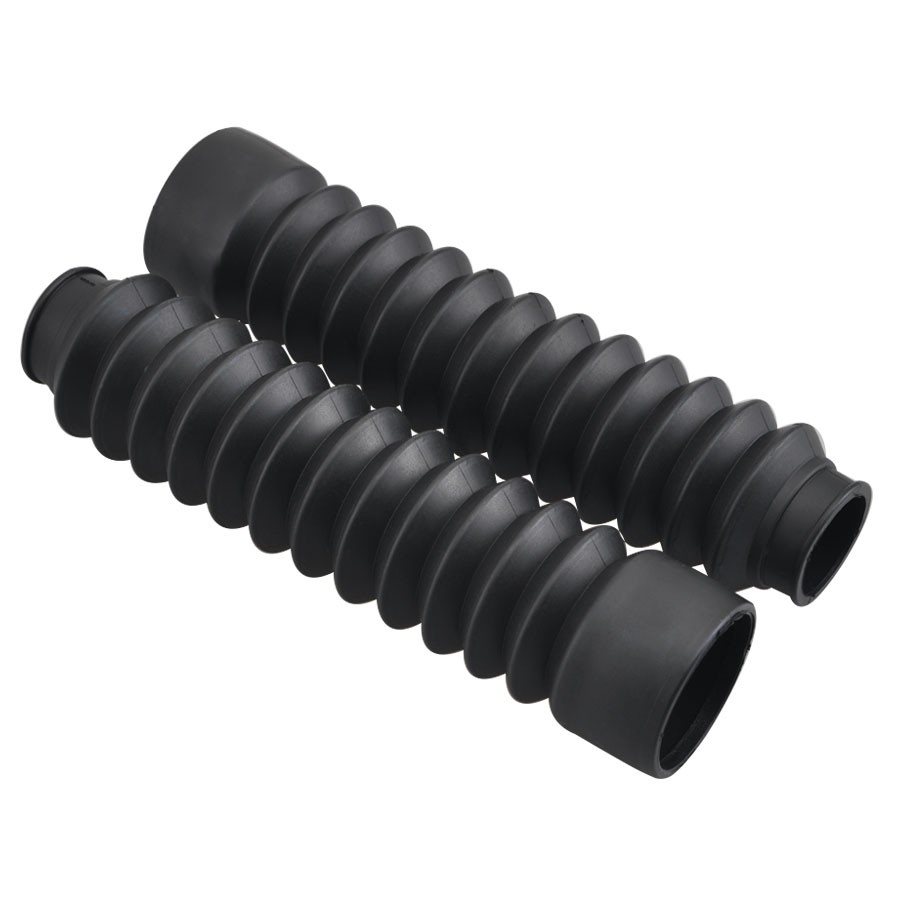 2x Universal Motorcycle Front Rubber Fork Boots Shock Absorber Dust Cover Black