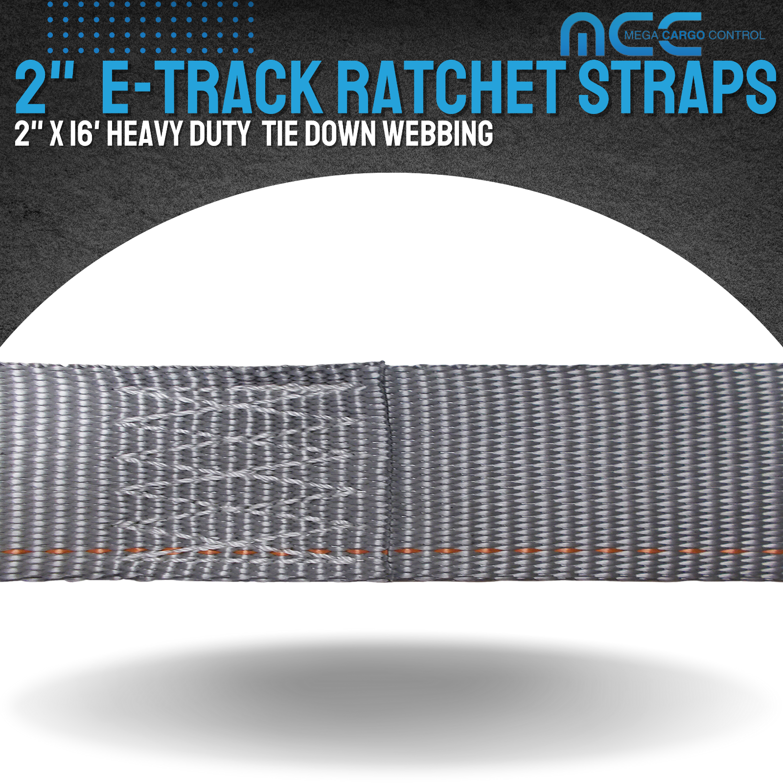 20 Pack 2" X 16' E-Track Ratchet Tie Down Strap Truck Trailer Enclosed Cargo Van