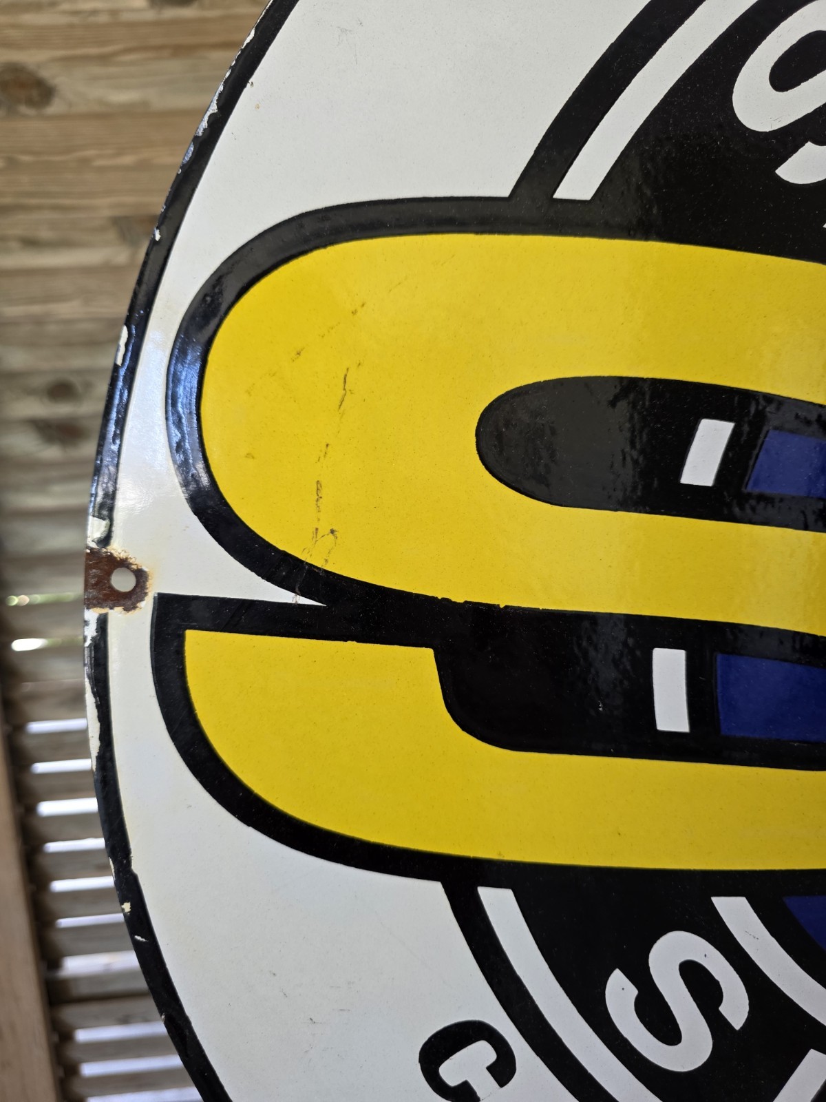 HUGE VINTAGE CHEVROLET SUPER SPORT PORCELAIN SIGN 30"*