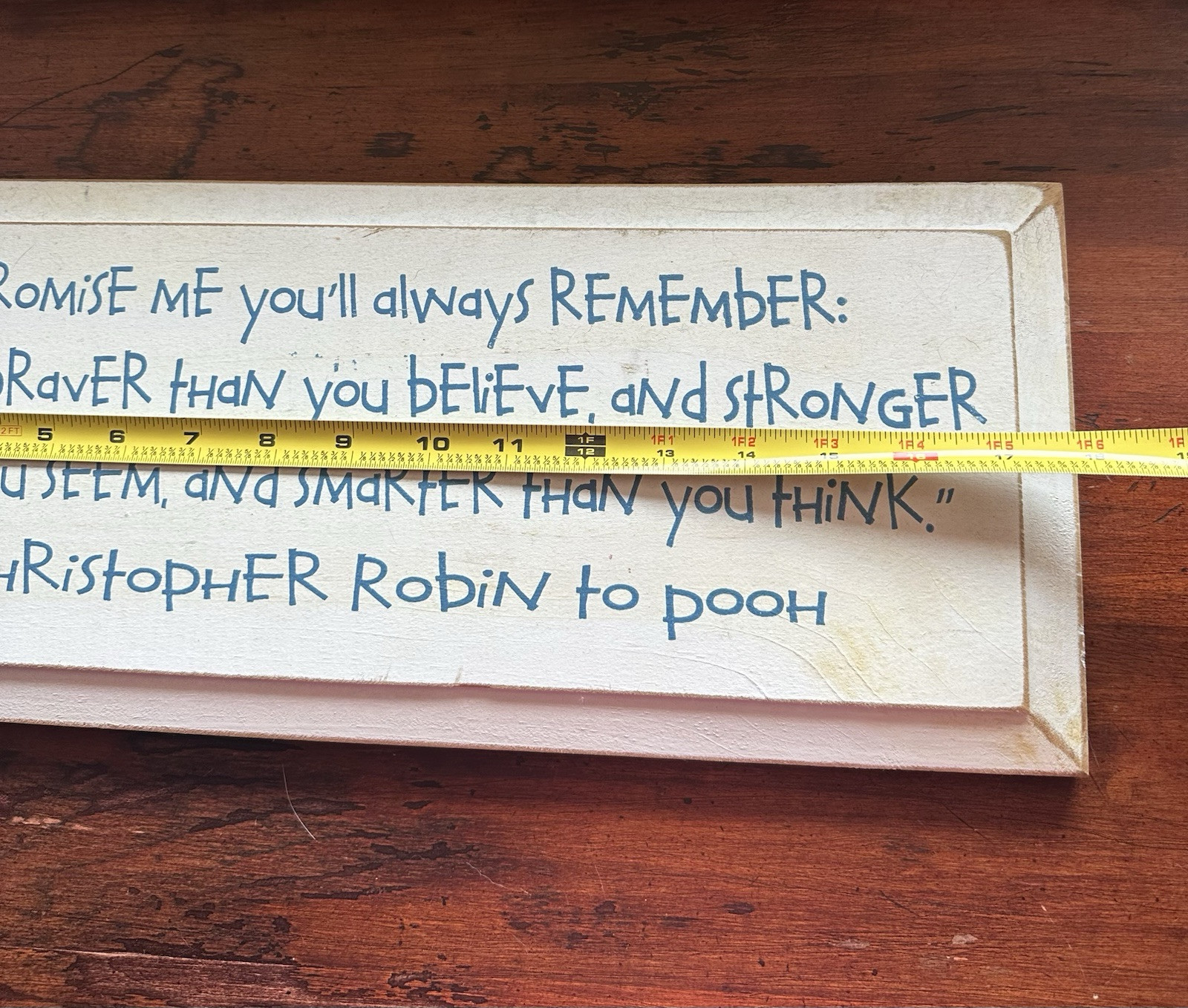 Winnie the Pooh Christopher Robin Promise Me Wooden Plaque Distressed Wall Decor