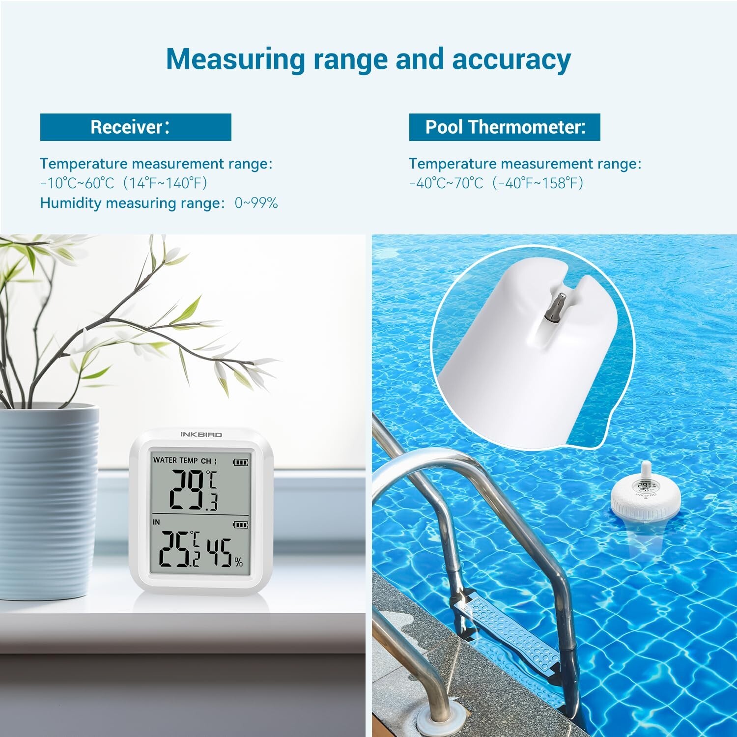 Wireless Pool Thermometer Spa Temperature Gauge Tester Swimming Pond Waterproof