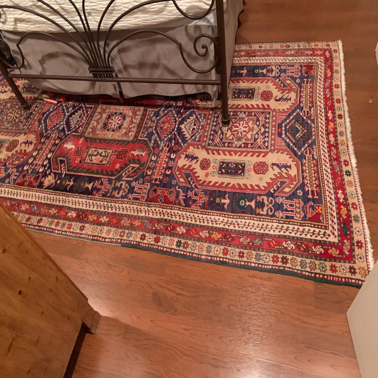 Vintage Geometric Meshkin 10 ft Runner Rug Hand-knotted Traditional/Transitional