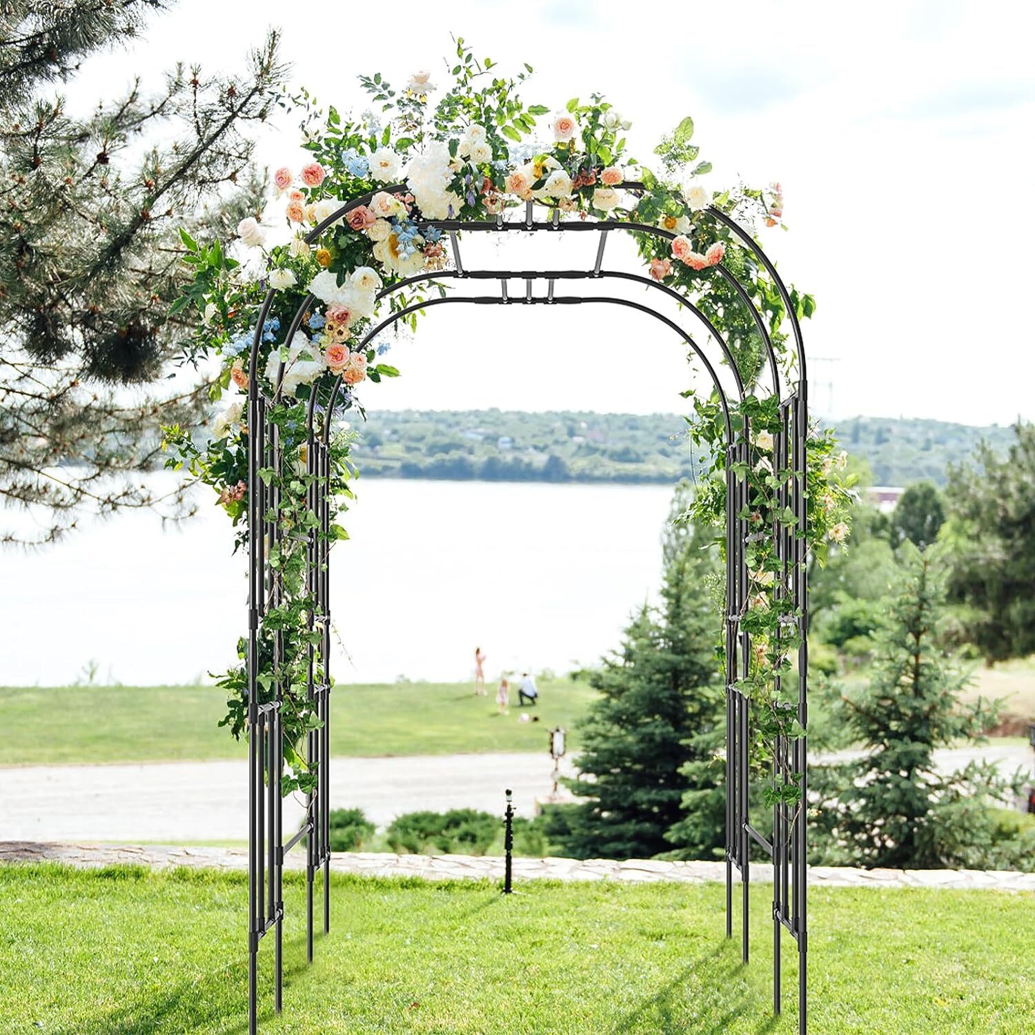 NAIZEA Garden Arch Arbor Trellis Archway Garden Trellis for Lawn, Party Ceremony