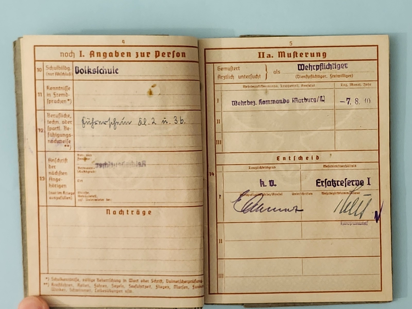 WW2 Germany. Military ID Marburg 1940