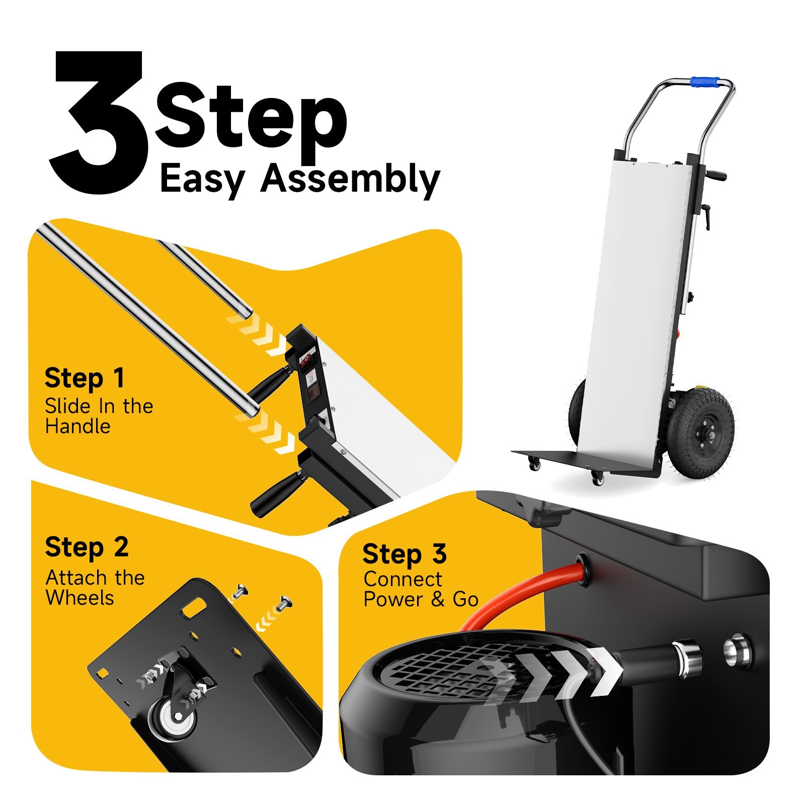 900LB Capacity Electric Stair Climbing Hand Truck Heavy-Duty Motorized Dolly