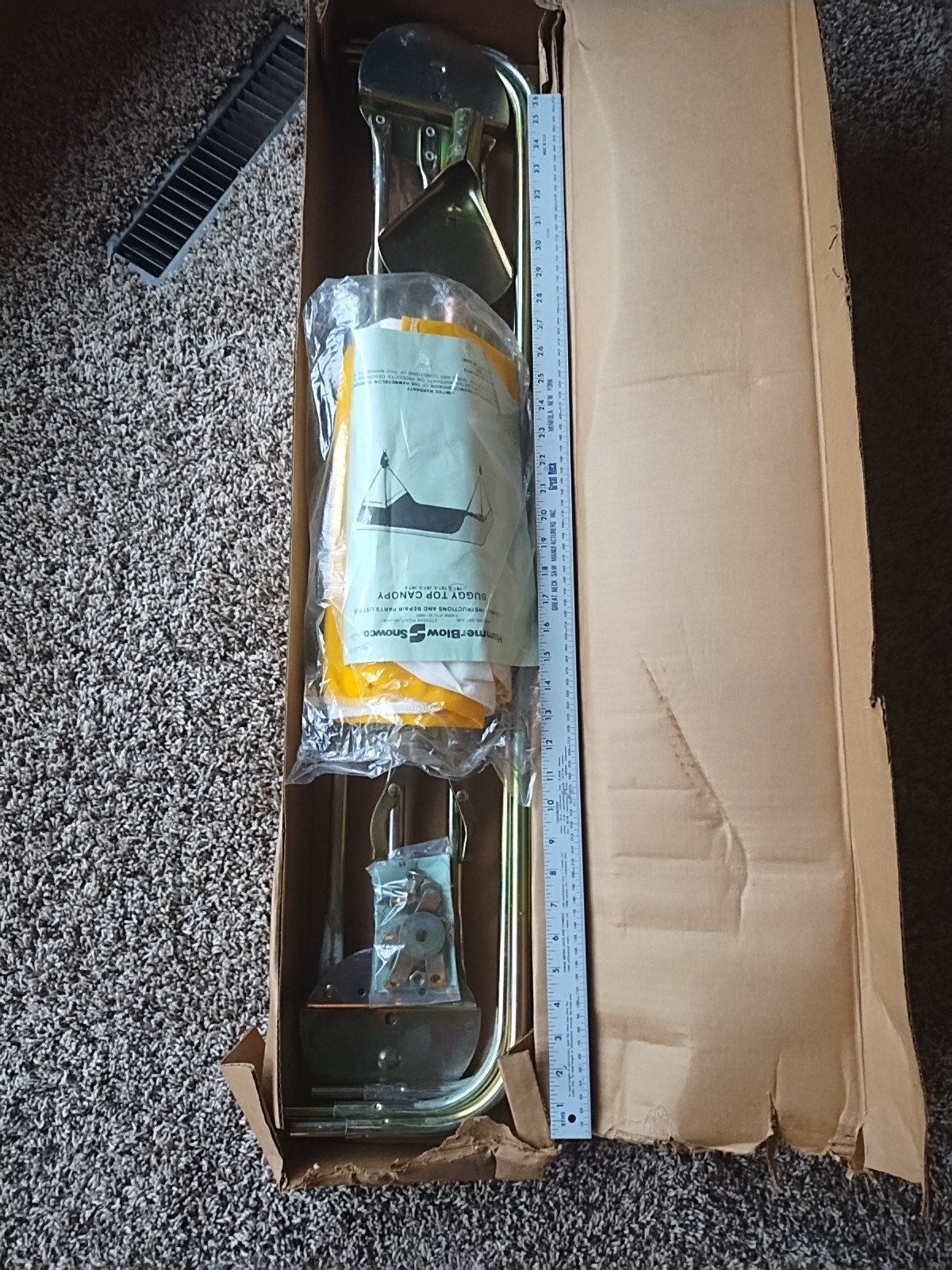 BUGGY TOP Umbrella TRACTOR 3 Bow Frame Yellow White Canopy Minneapolis Moline 40