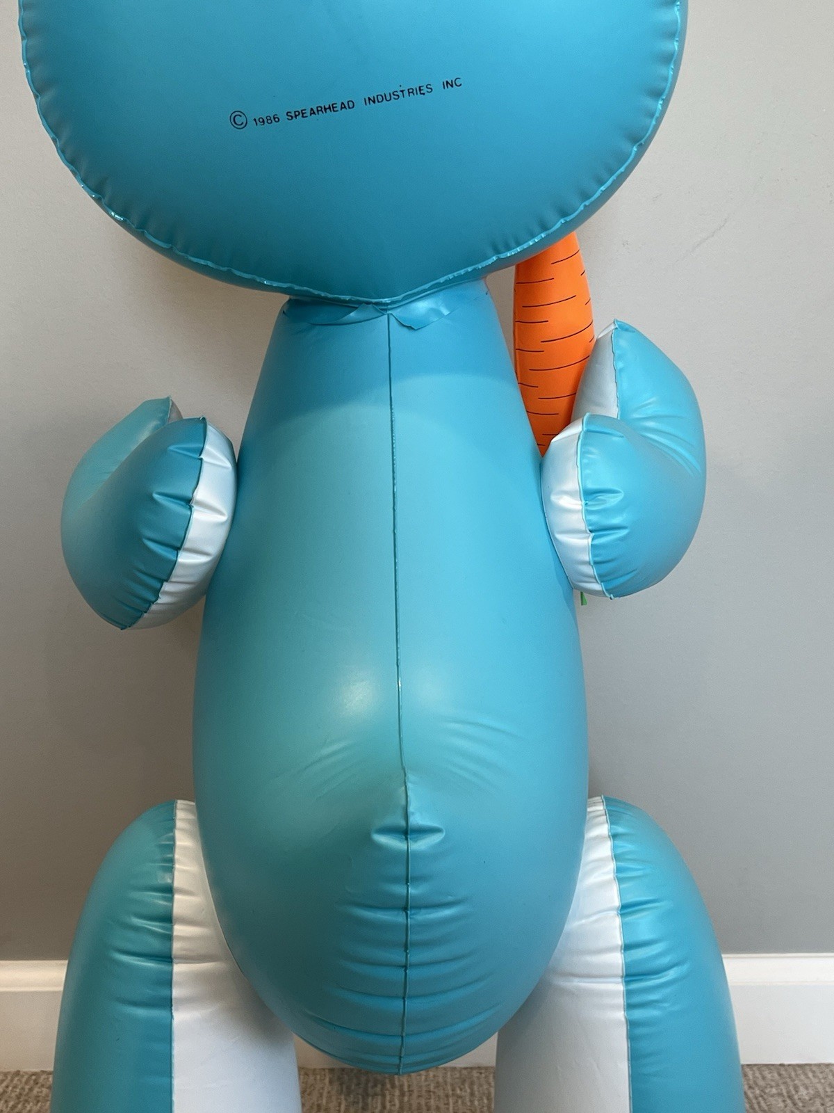 Vintage Dudley’s Inflatable Bosley Bunny 60” Blue Easter Bunny Decoration