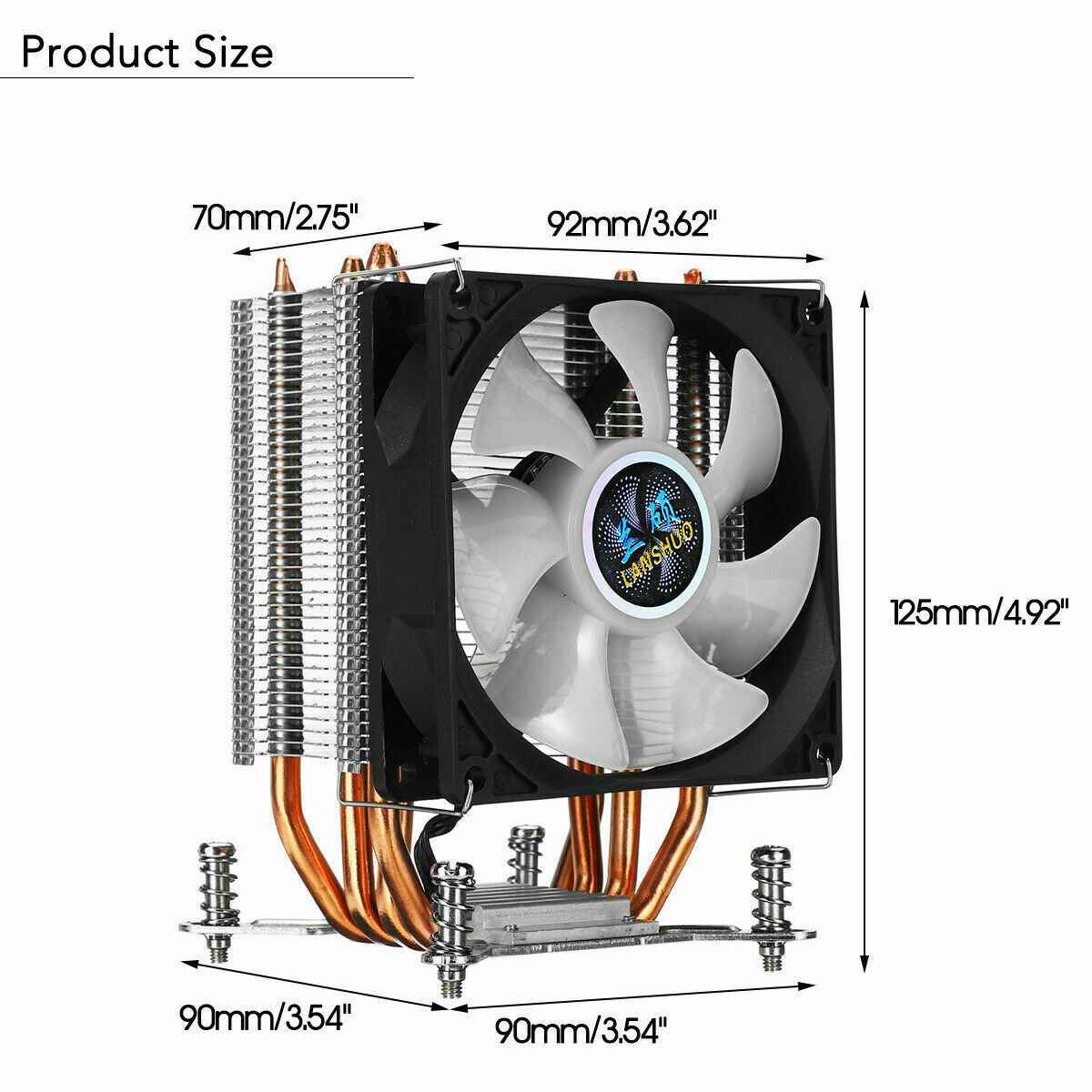 Heatsink CPU Cooler LED RGB Fan with 4 Pin Intel LGA 2011 V2 V3 V4 2011-3
