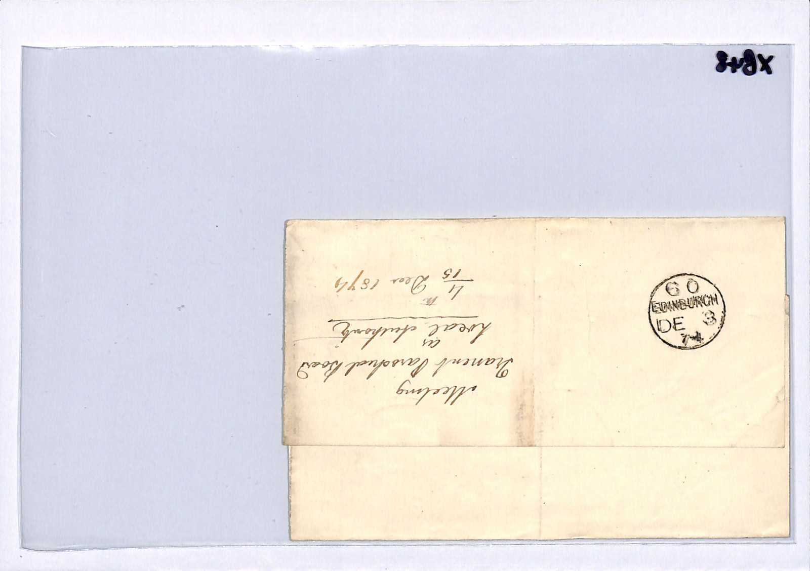 GB QV BANTAM ½d Plate 10 (DJ) Cover TRANENT Duplex 1874 Edinr Scotland XB48