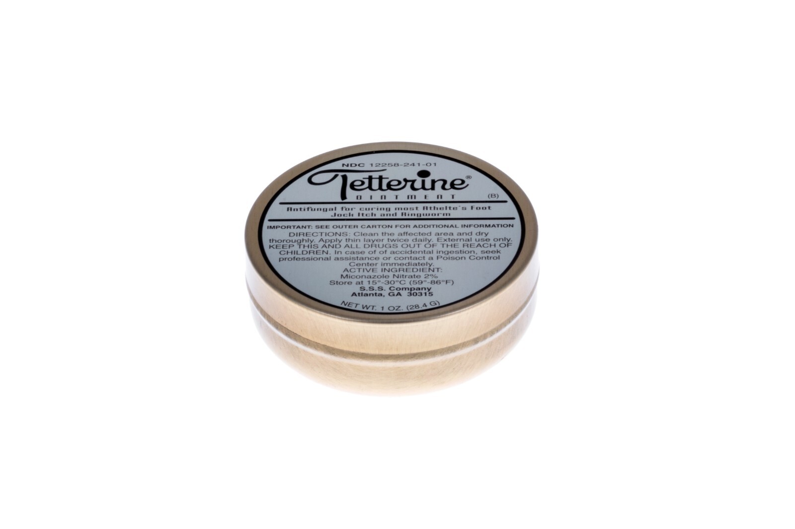 Tetterine Antifungal Salve for Athlete's Foot, Jock Itch, Ringworm - 1 oz