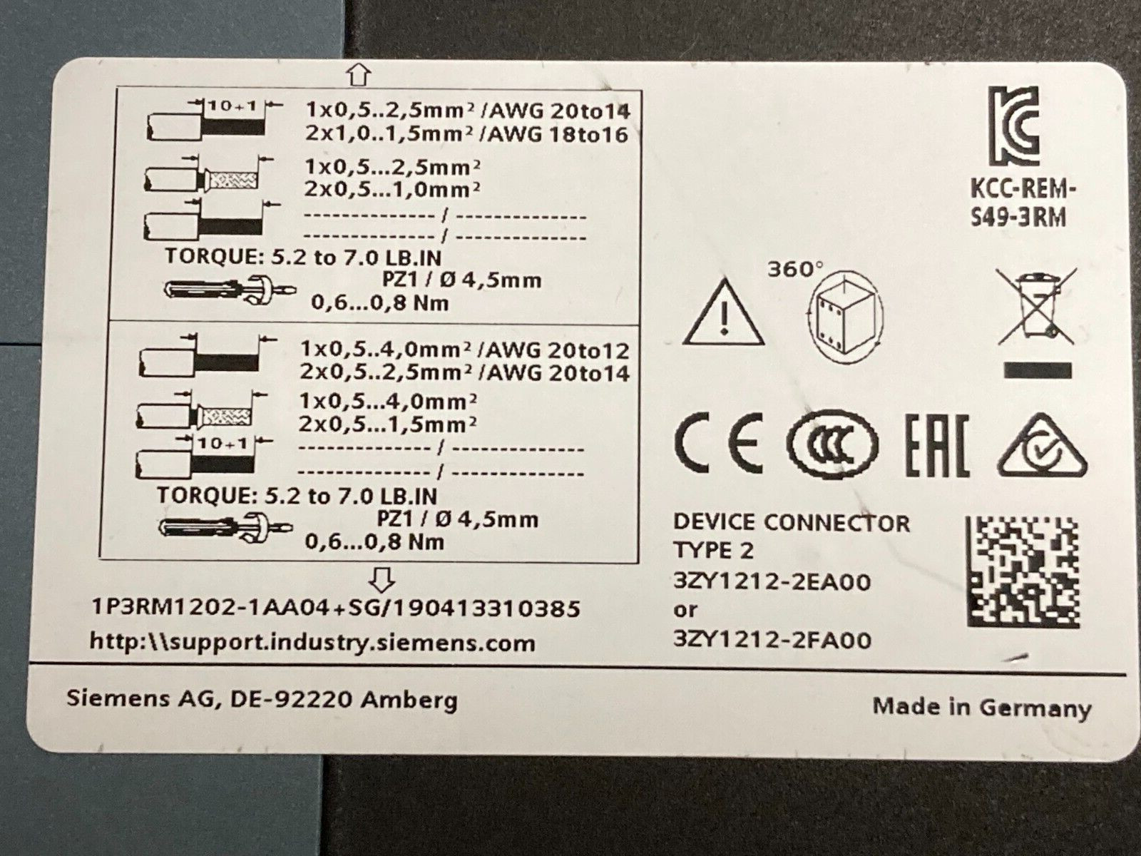 Siemens 3RM1202-1AA04 Reversing Starter - New NIB