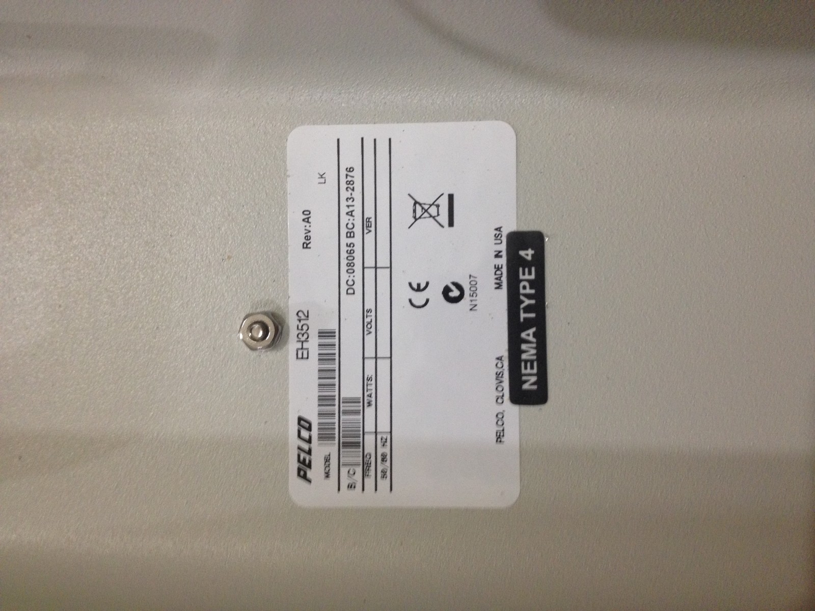 PELCO CAMERA C10DN-6 24V~ W/ ENCLOSURE EH3512 (J1)