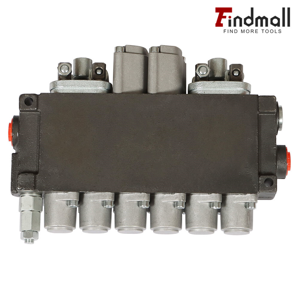 11 GPM Hydraulic Backhoe Directional Control Valve w/ 2 Joysticks,6 Spool