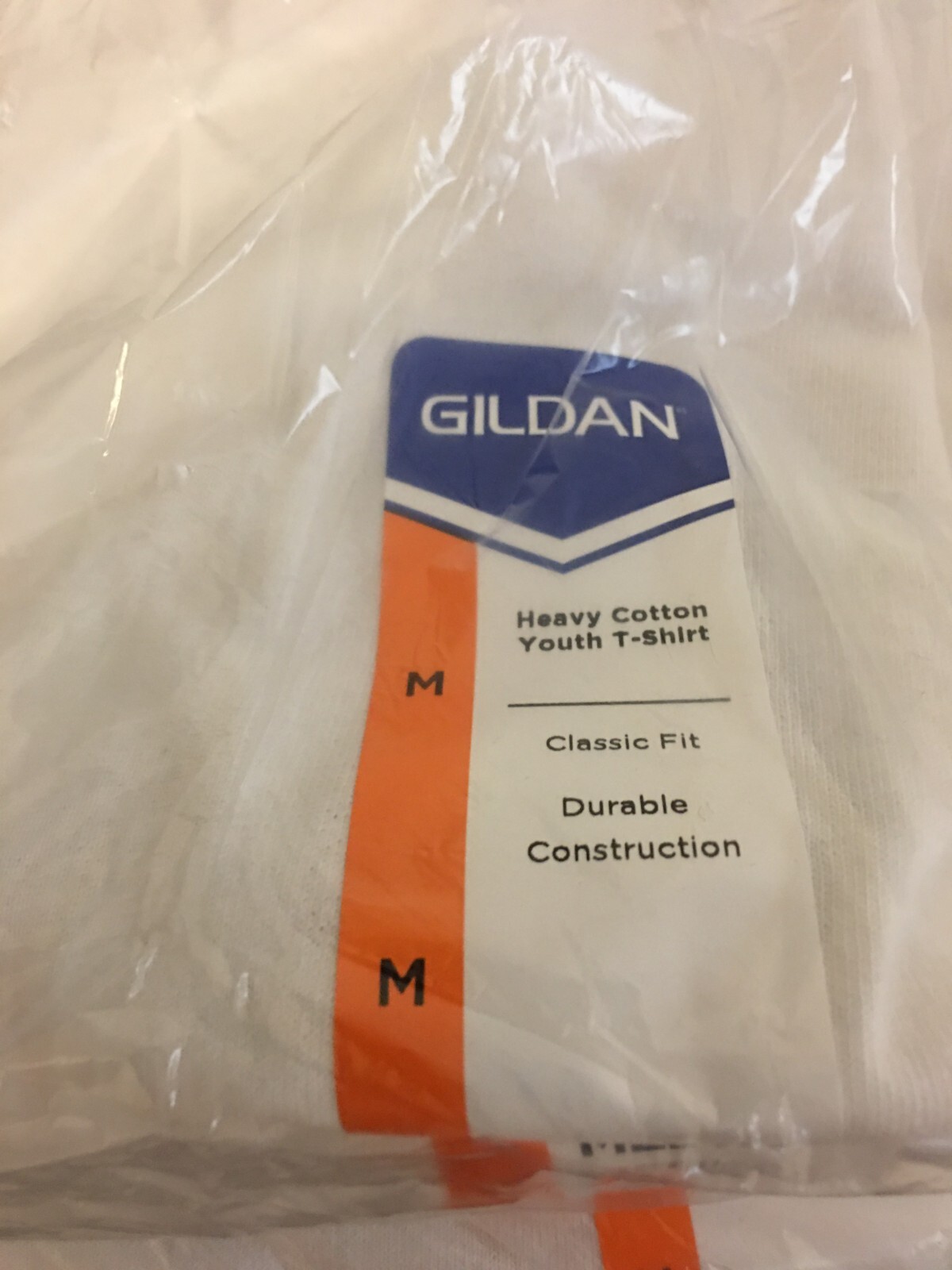 BRAND NEW LOT OF 6 BOYS SIZE M 10-12 GILDAN HEAVY COTTON SHORT SLEEVE WHITE tees