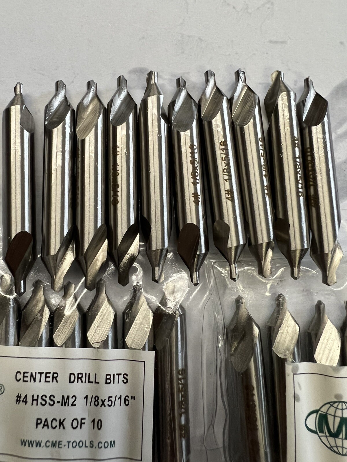 20pcs M2 HSS #4 center drills 1/8x5/16x2-1/8" #530-400