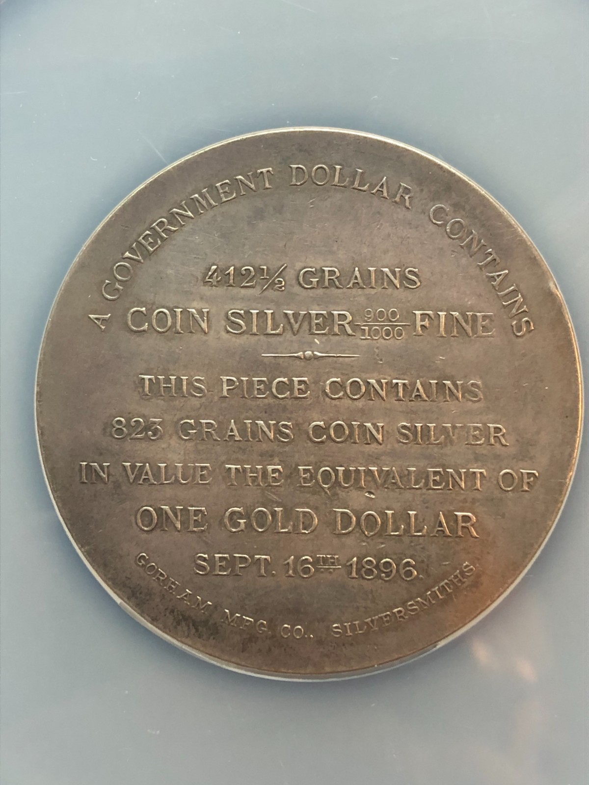 Bryan Dollar, 1896 & 1900 Presidential Campaign Item, So Call Dollar HK 780