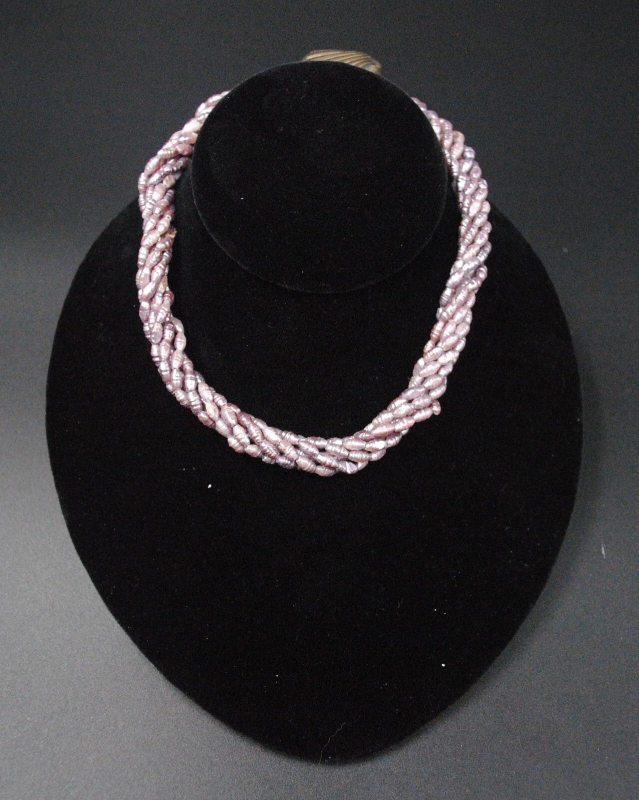 Twist A Bead1980's Original Necklace 32-35 inch strands-LAVENDER GREY FAUX PEARL