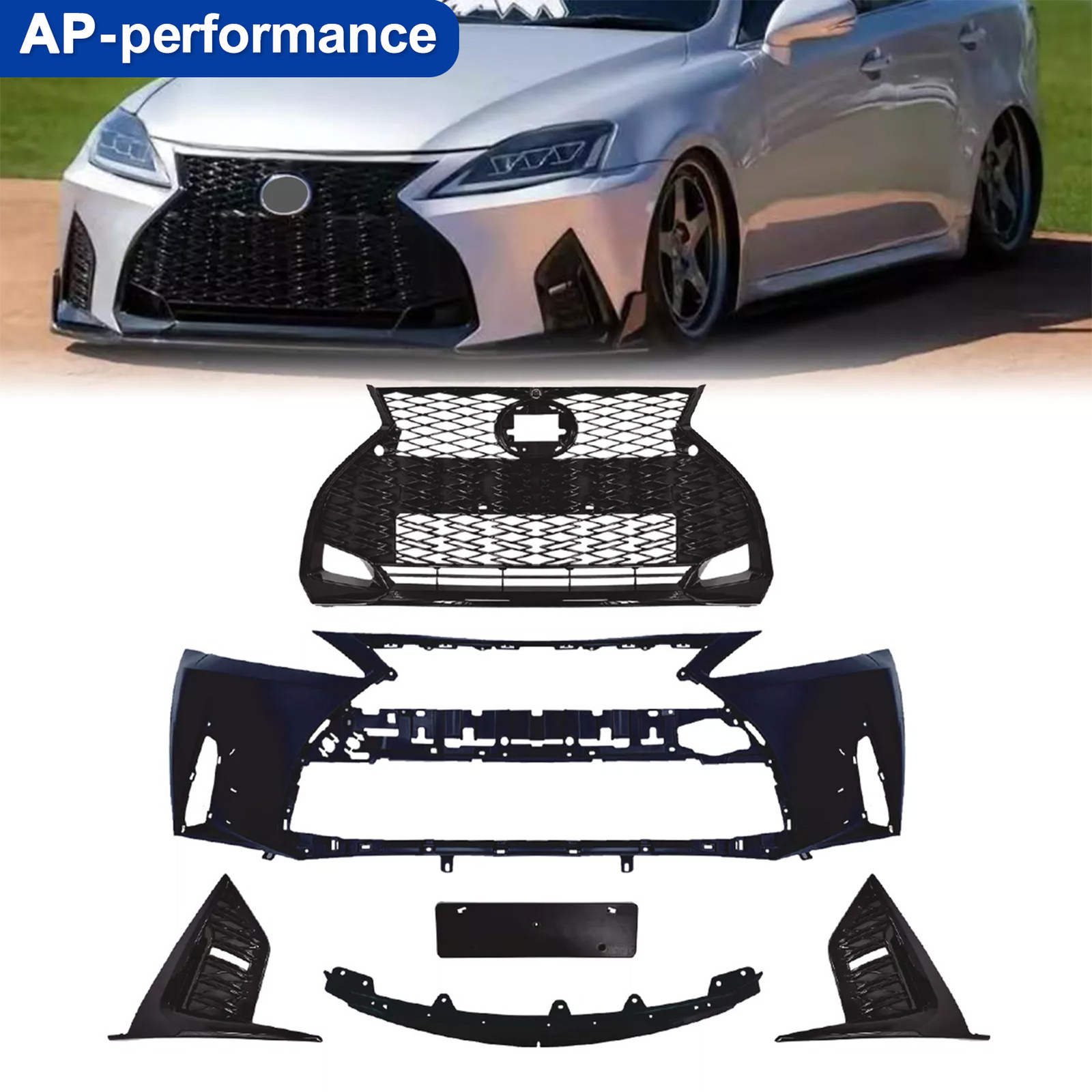 For 2006-2013 Lexus IS IS250 IS350 Conversion to 21+ F-Sport Front Bumper Kit