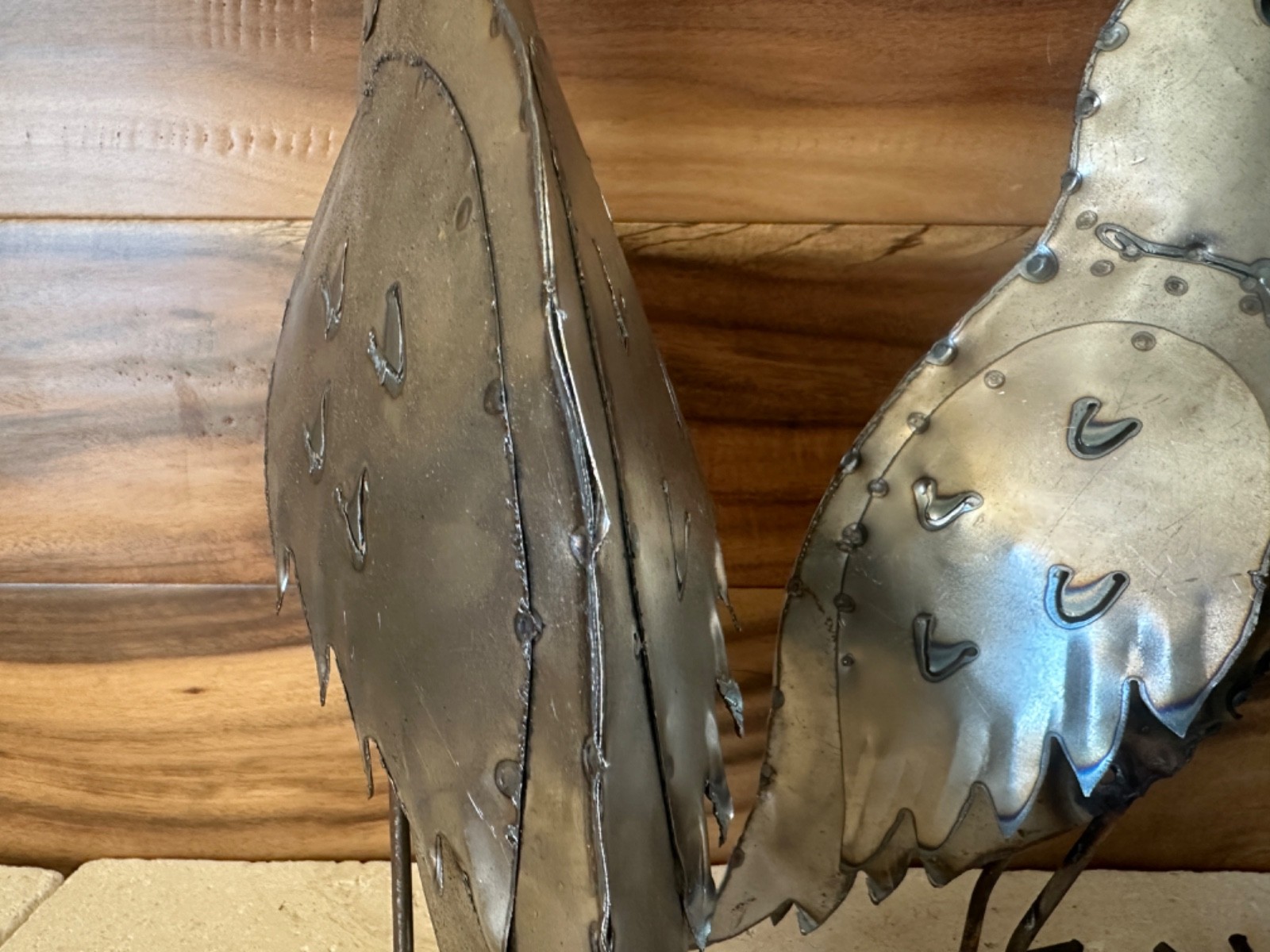 Handcrafted Rustic Metal Quail Yard Art