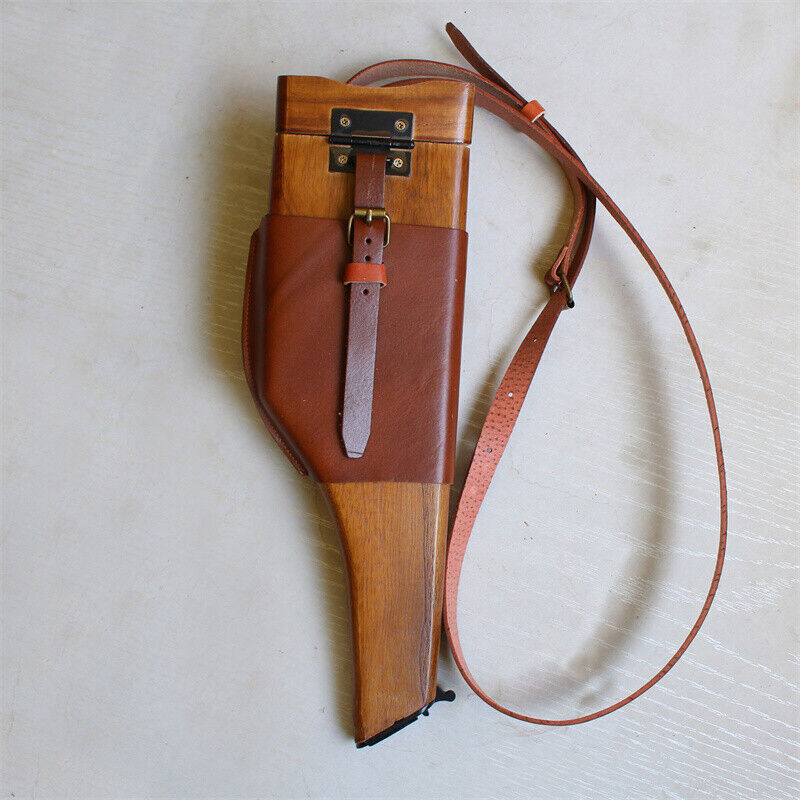 Ww2 Broomhandle German Mauser C96 Wood Shoulder Holster Butt Us Stock Collect