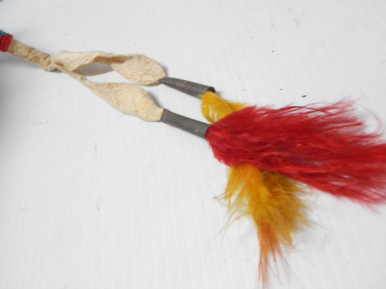 VINTAGE BEADED PLAINS INDIAN SOUTHERN CHEYENNE STONE WAR / DANCE CLUB -