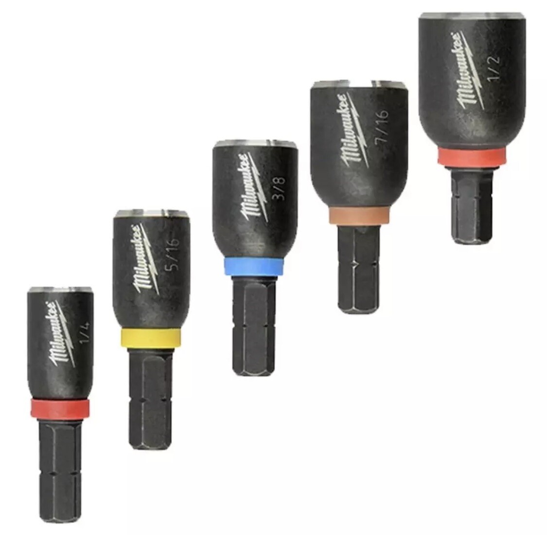 Milwaukee 49-66-4563 5 Piece Shockwave Magnetic Insert Hex Nut Driver Set