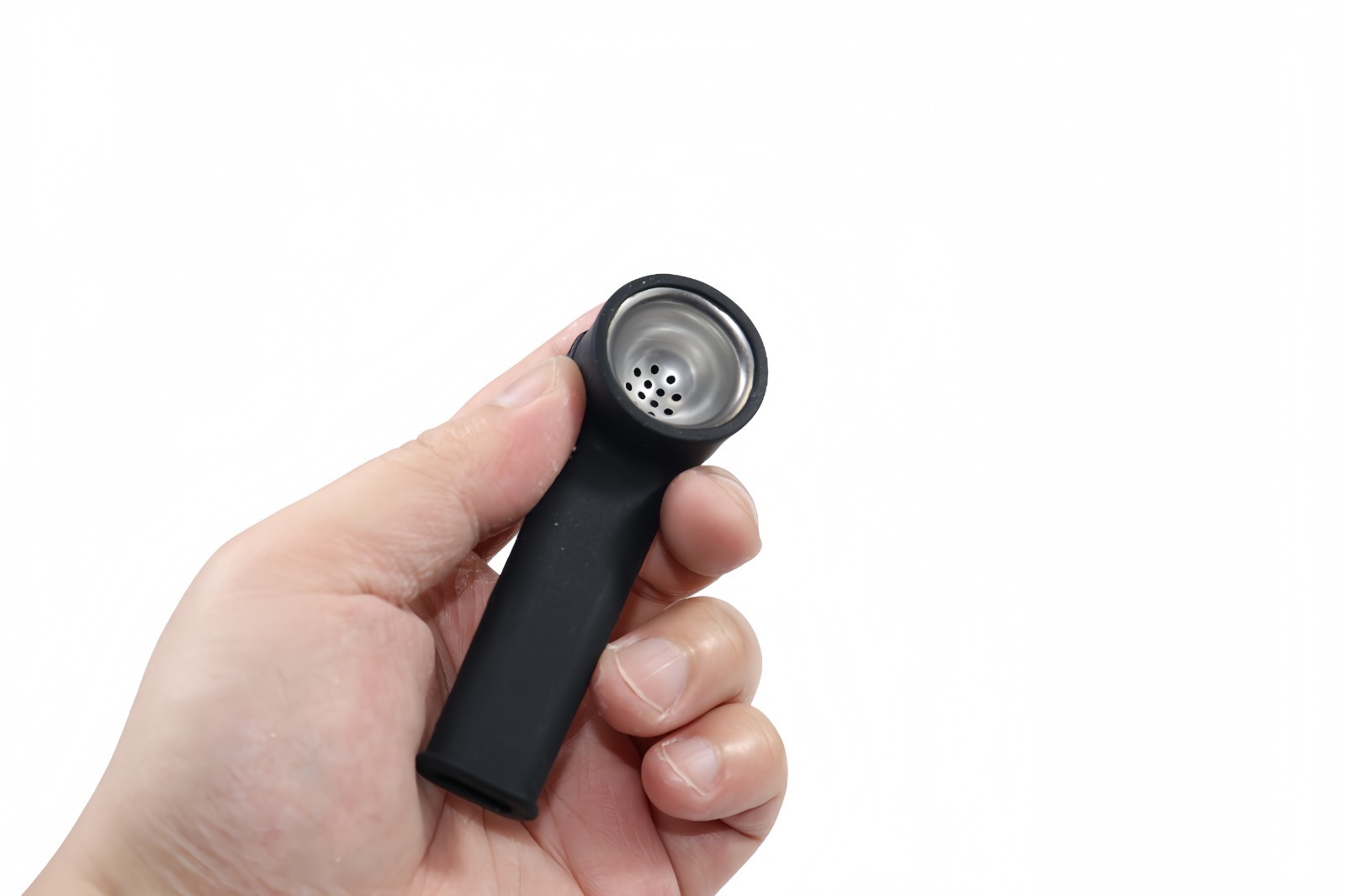 2pack black silicone smoking pipes 4 inches with lids and stainless steel filte