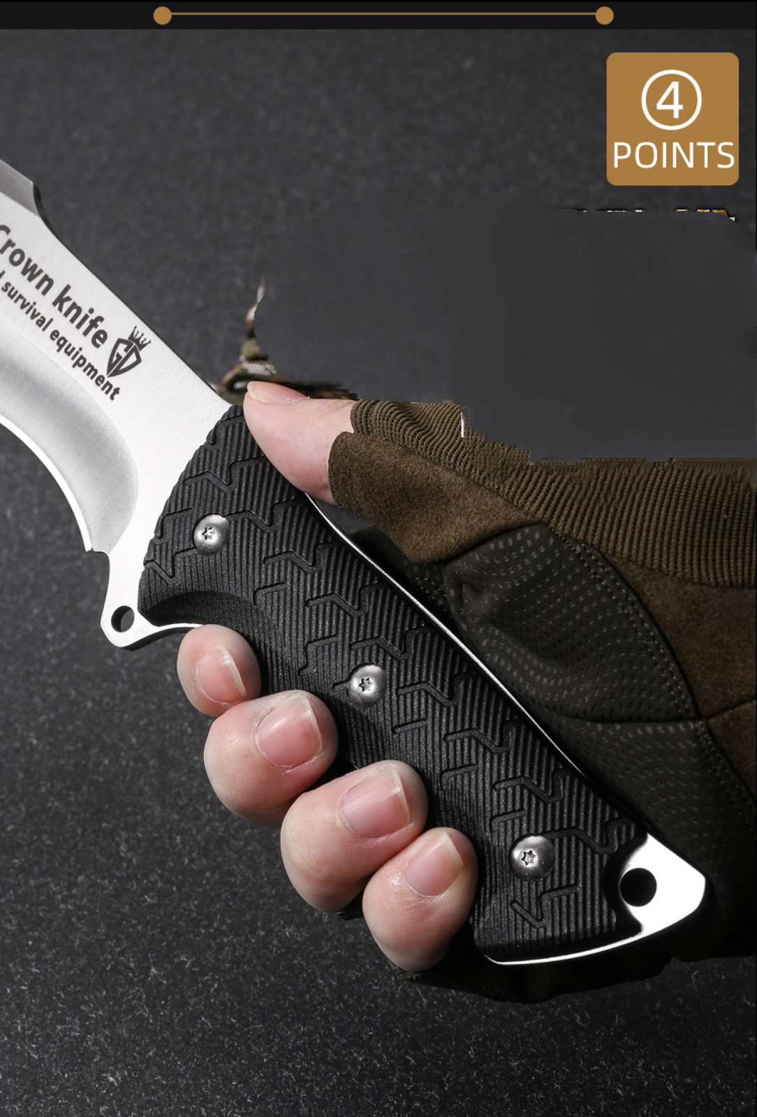 8.85 inch Survival Military Bowie Sharp Fixed Blade Knife Outdoor Skinning knife