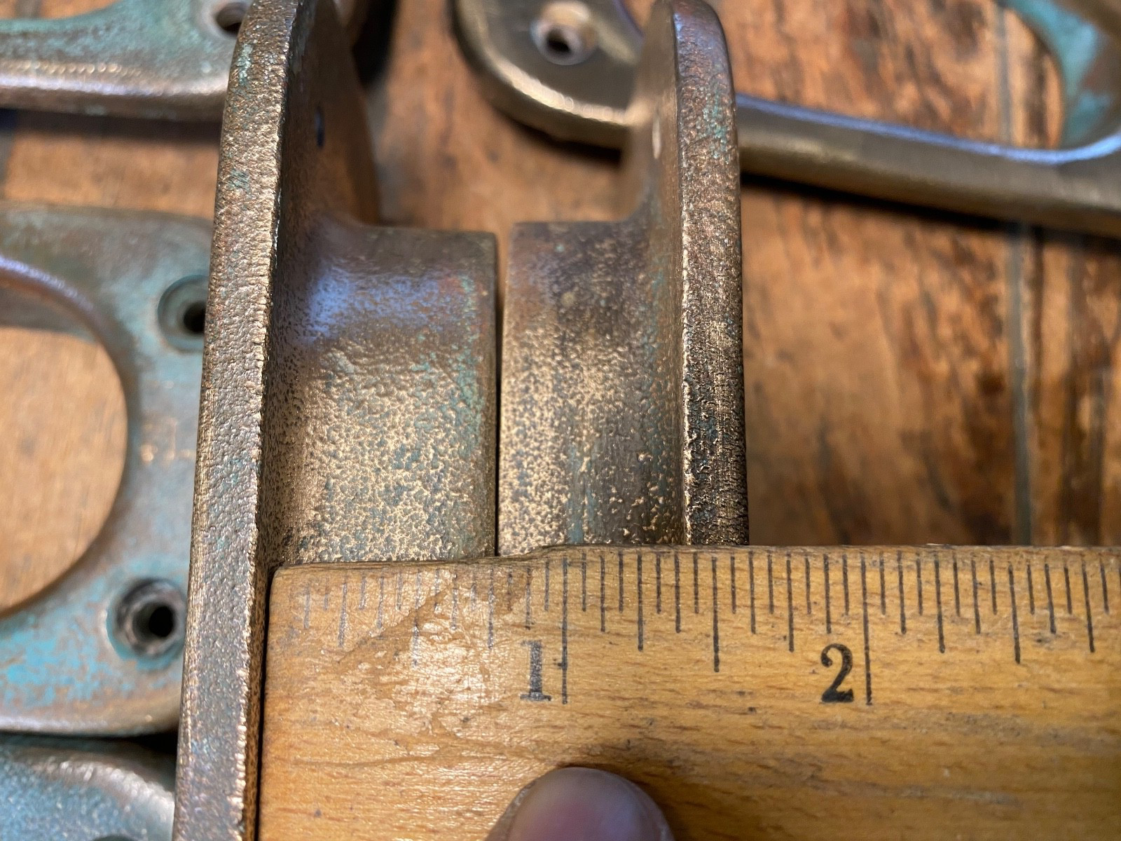 4 SETS OF VINTAGE CAST POLISHED BRONZE HAWSE HOLES 6" X 3" NICE PATINA