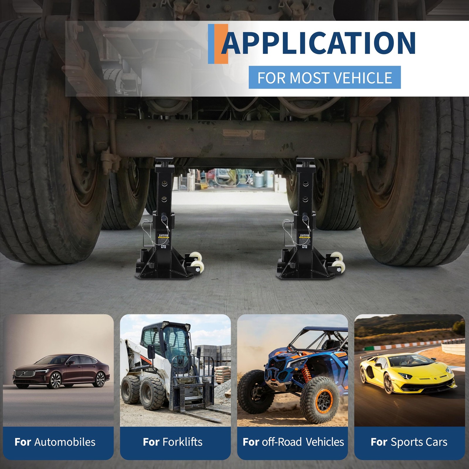 1 Pairs 22 Ton Car Jack Stand Heavy Duty Pin Type Adjustable Height 13.78-19.69"