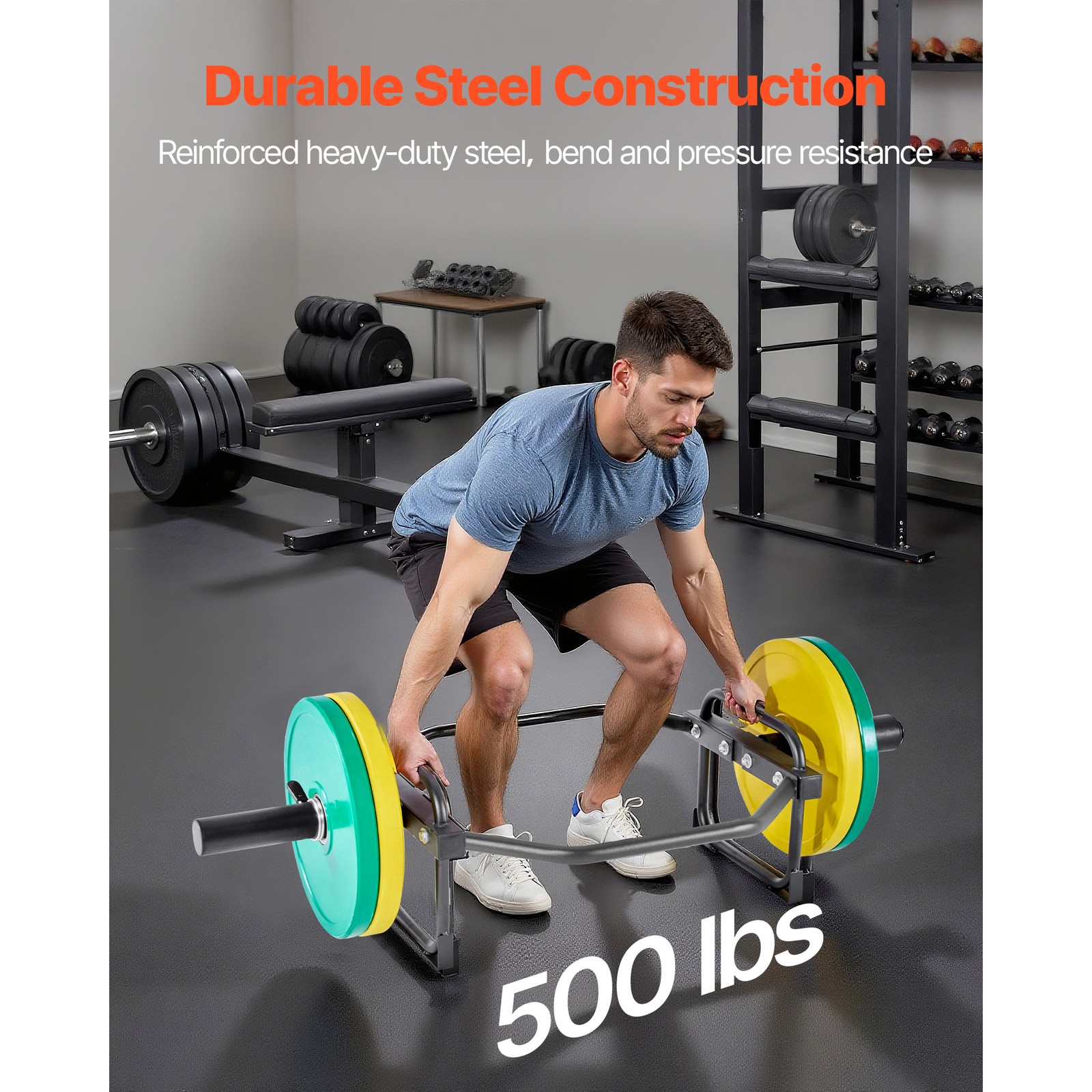 Uimoso Hex Bar for Weightlifting - Squats, Shrugs, Deadlifts, 2-Inch Design