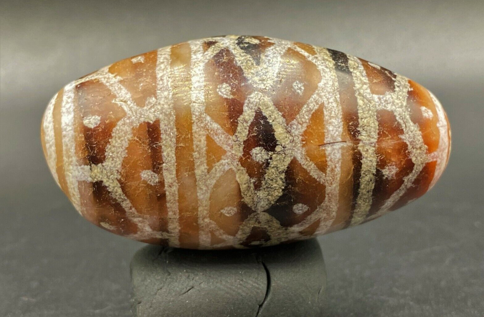 Old Ancient Antique Indo Tibetan Phum Dzi Tian Zhu Himalayan Amulet Agate Bead