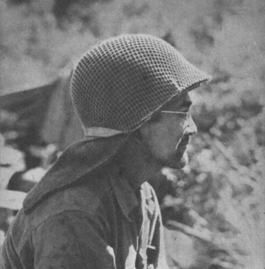 ORIGINAL WWII Woven Square Pattern M1 Helmet Net from US GI OD Camo Shrimp Net 1