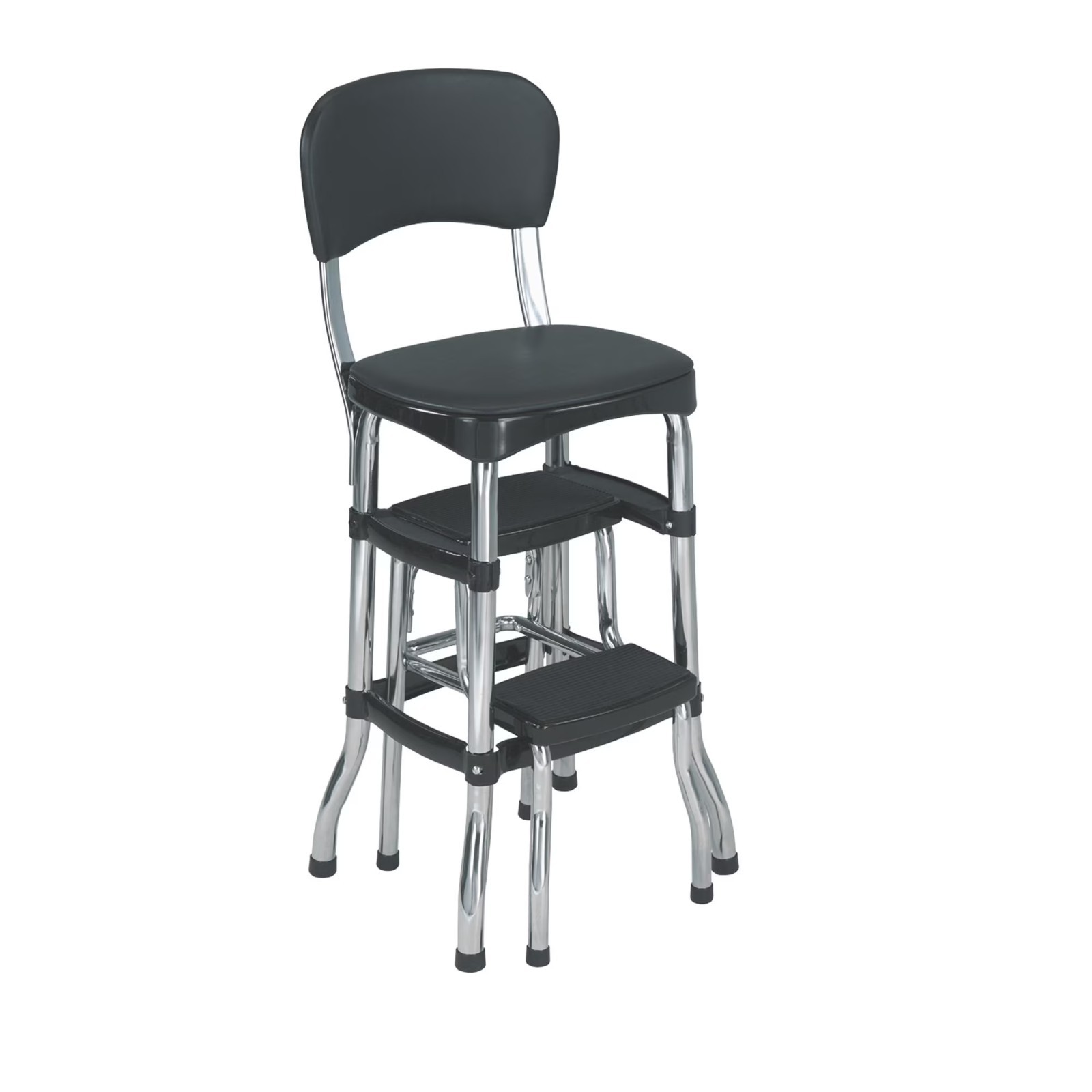 Retro Counter Chair / Step Stool - Black