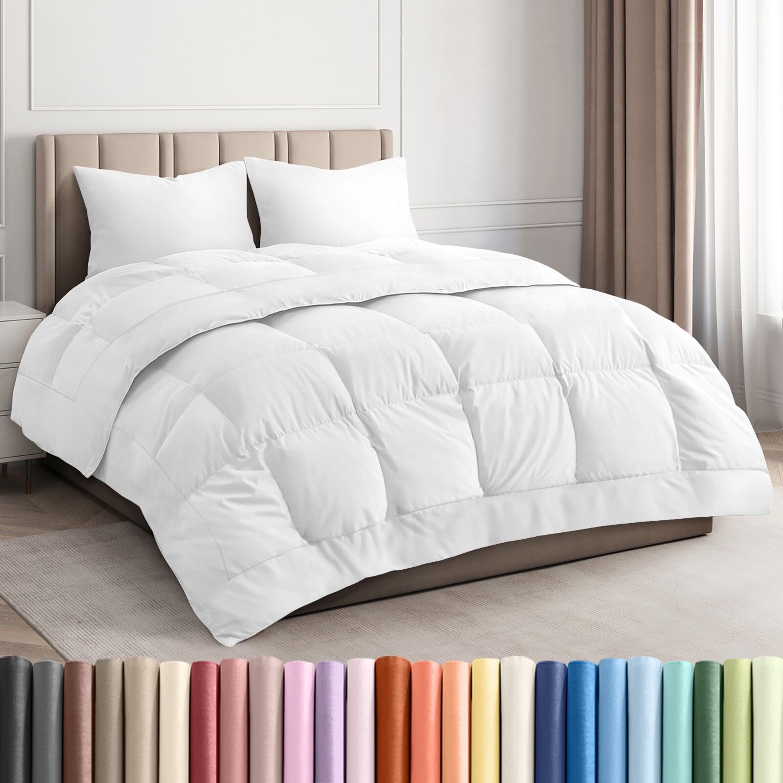 Alternative Down Comforter, All Season Fluffy & Cozy Duvet Insert by CGK Linens