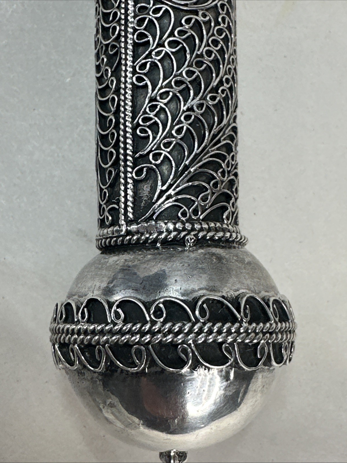 Vintage Sterling Silver Middle Eastern Prayer Scroll Holder