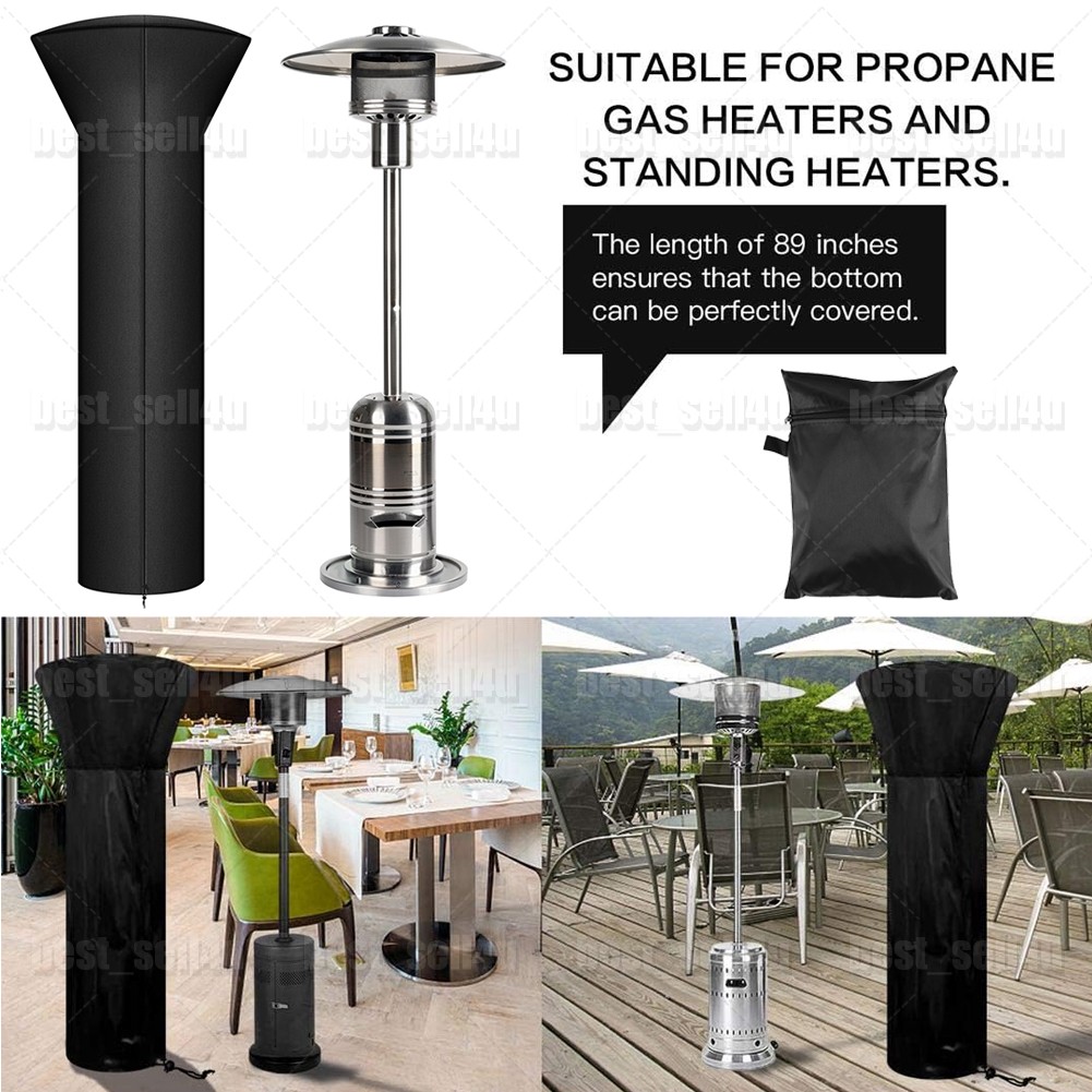89''H Patio Heater Cover for Waterproof Standup Round Tall Heater Zipper New