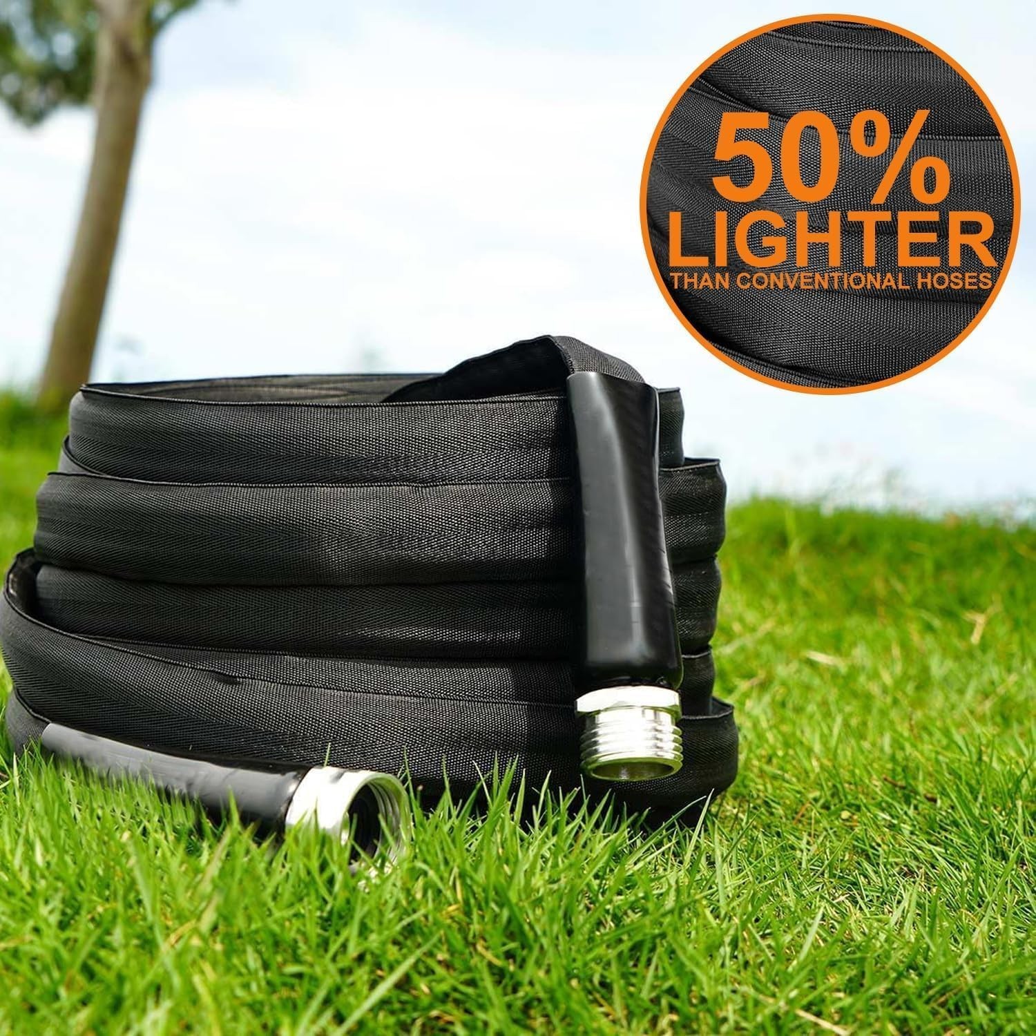 Garden Hose, Lightweight, Ultra Flexible, Durable, Kink-Free Garden Hose 50FT