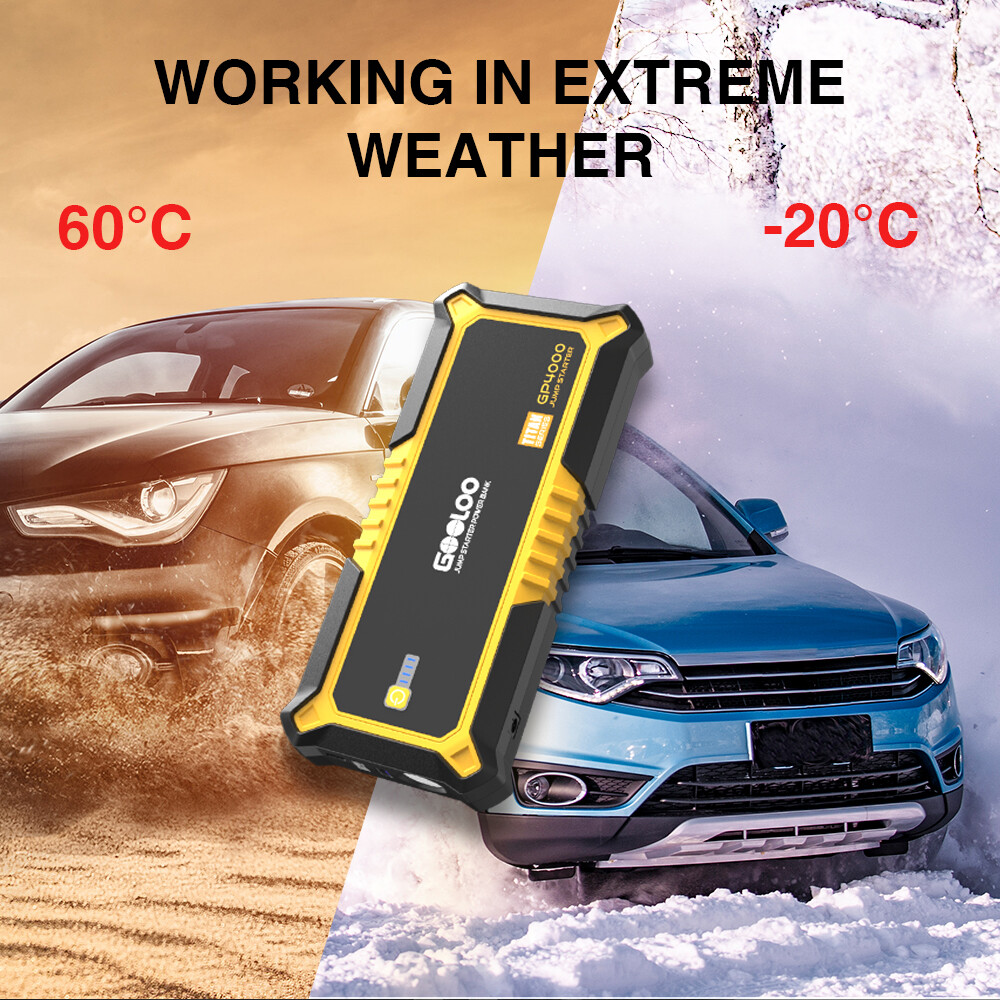GOOLOO 4000A Car Jump Starter Power Bank Lithium Battery 12V Jump Box Portable