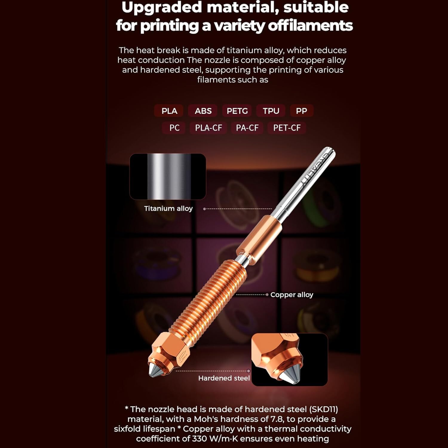 Creality Metal Quick-Swap Nozzle Kit Heat Break Hotend Heating Block Kit for K1C