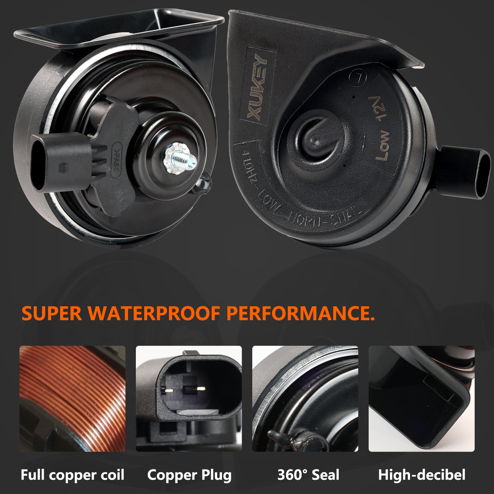 12V Pair High Low Tone 400Hz-500Hz Snail Horns For BMW F30 F31 F34 F32 F33 F36