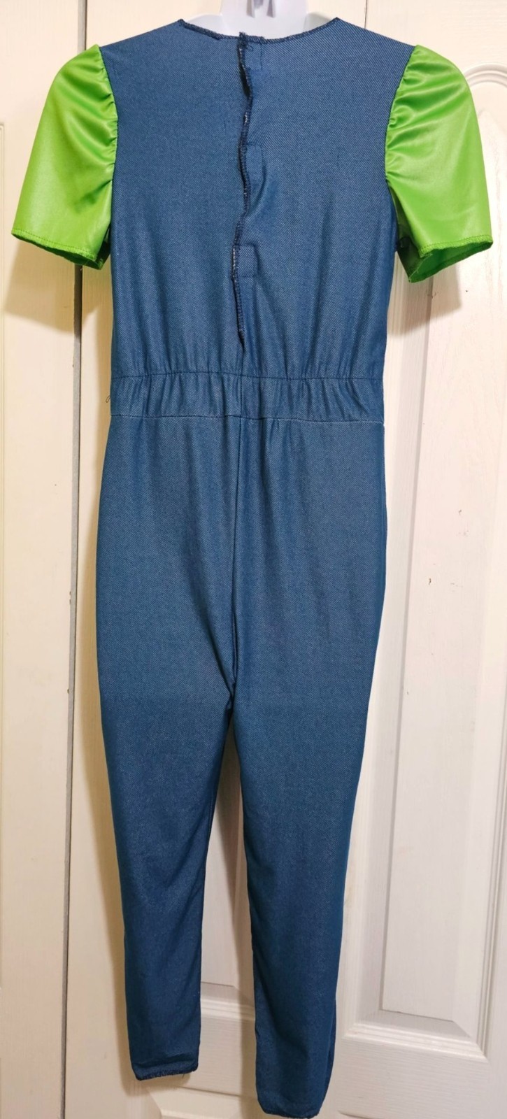 Luigi Costume Girls 10-12 Mustache Stick Gloves Hat Jumpsuit Super Mario Cute