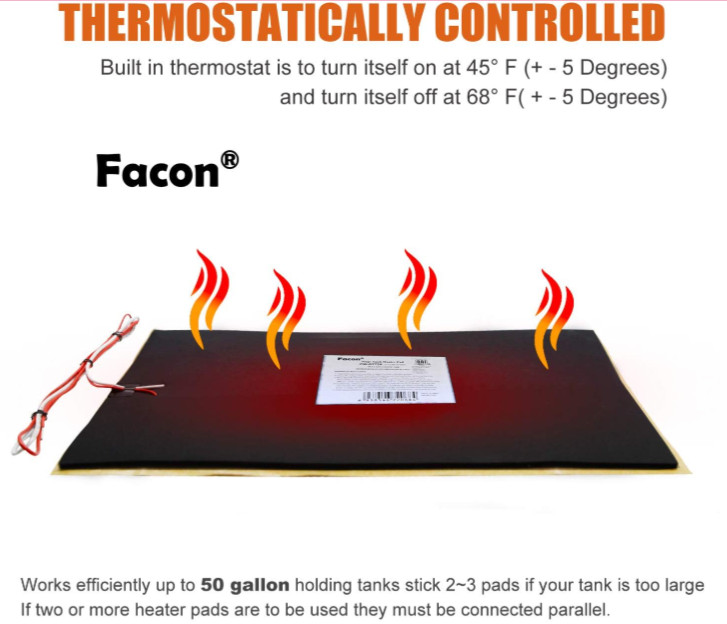 FACON CW-ST725 OEM 7.25" x 25" STEP/TANK HEATER PAD w/AUTOMATIC THERMOSTAT *S46