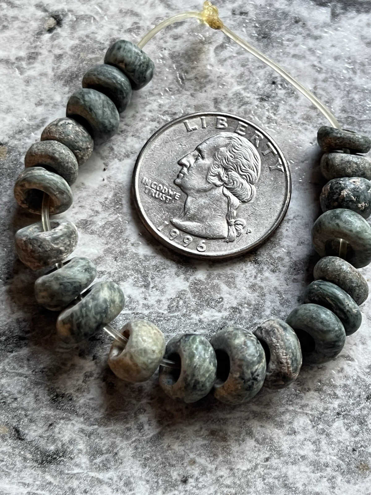 20 Jade Beads PreColumbian Ancient Artifacts Teotihuacan Mayan Free Shipping
