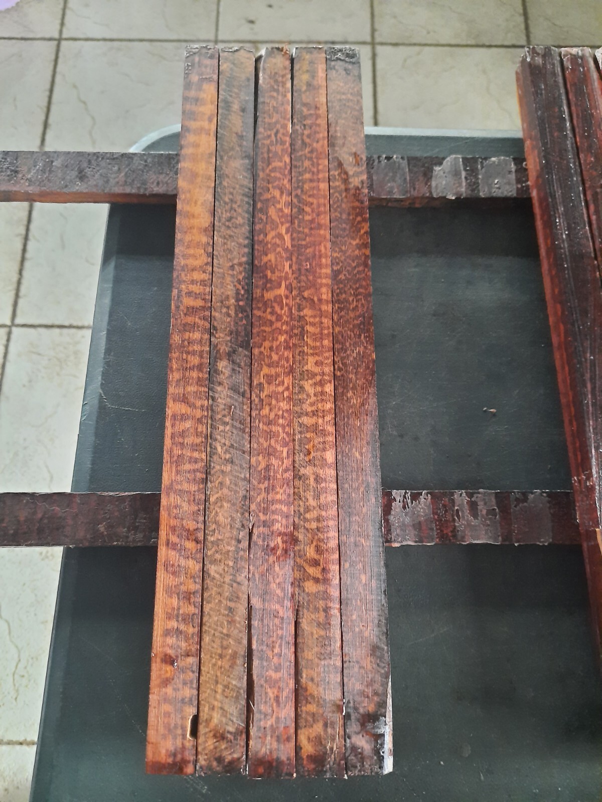 10 pcs 5/8" x 5/8 x 14" Snakewood Blank