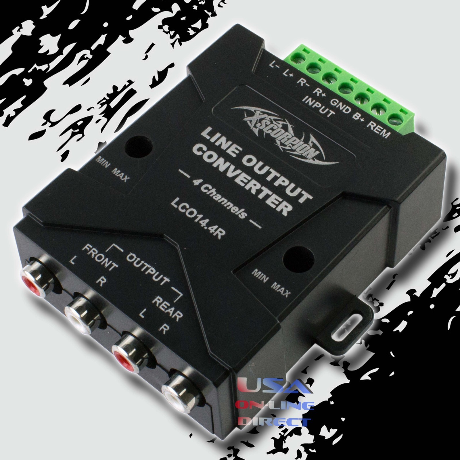 Pro Universal 4 Channel Speaker to RCA Line Output Signal Converter Hi / Low USA