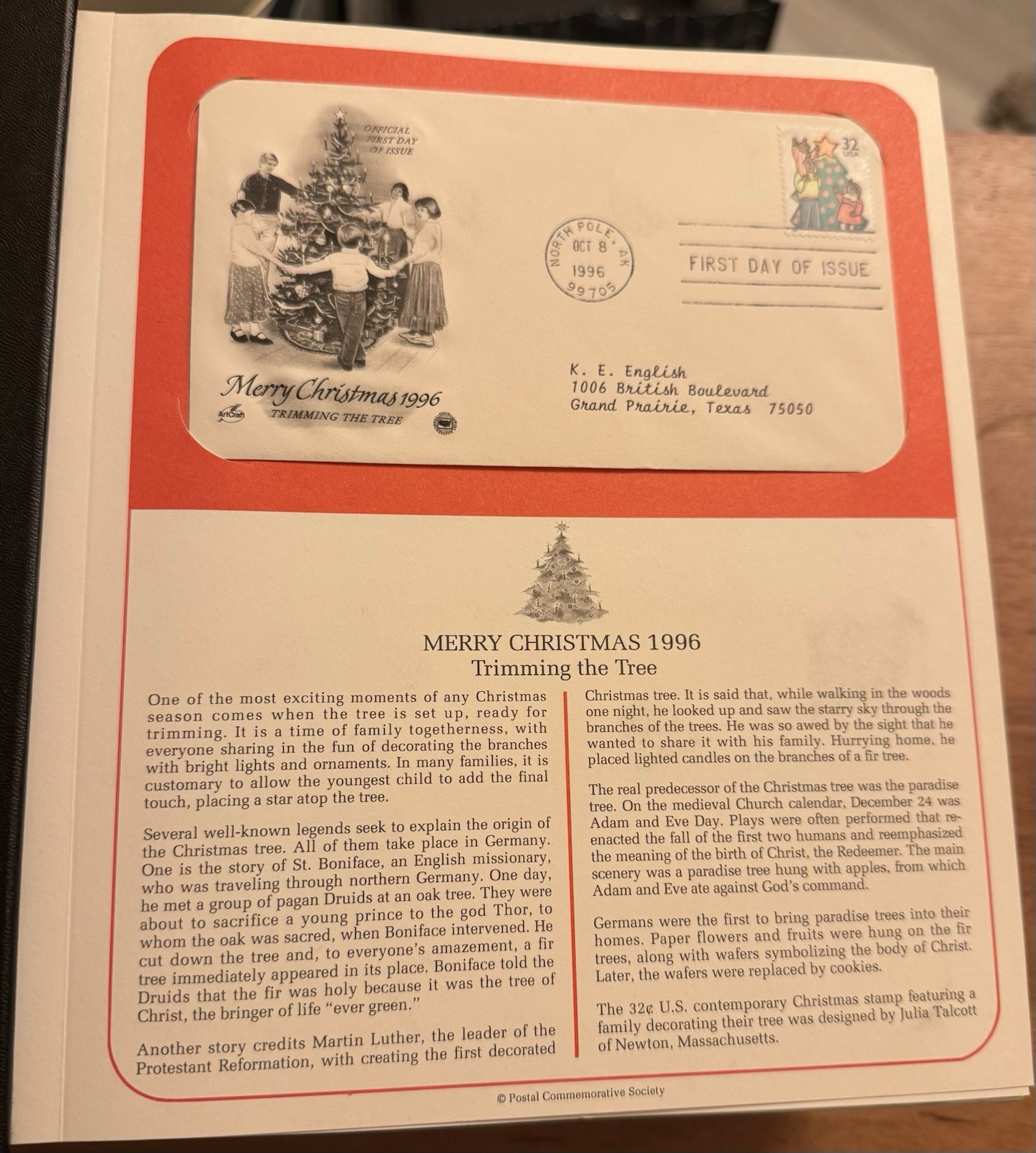 Postal Commemorative Society Binder U.S. First Day Covers 1993-1996 212 Covers