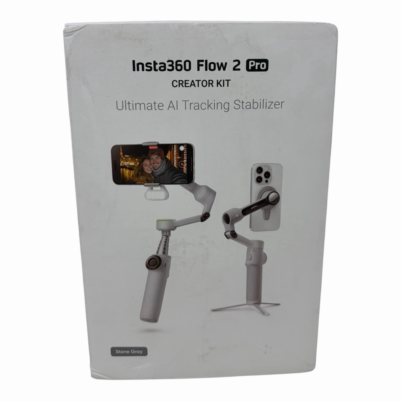 Flow 2 Pro 3-Axis AI-Powered Smartphone Gimbal Creator Bundle - Stone Gray