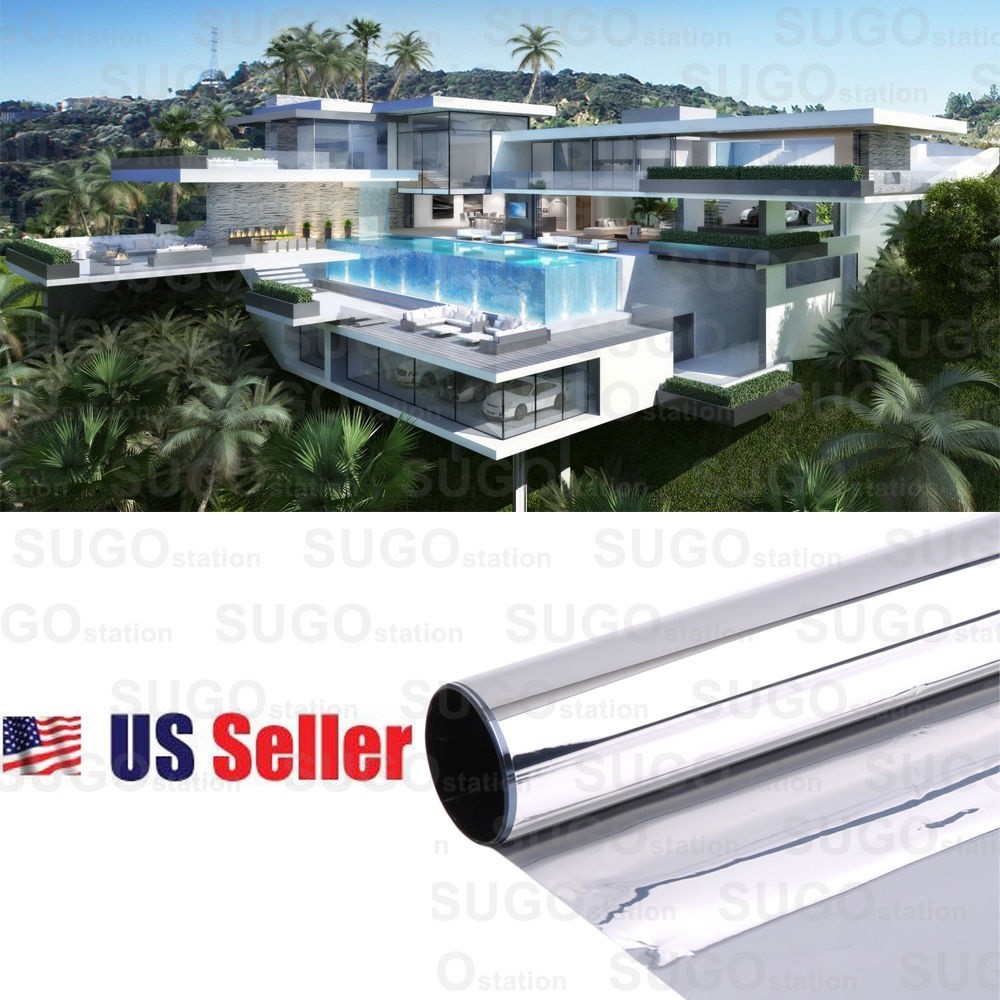 One Way Mirror Privacy Reflection Window Tint Film Reduce Heat & Energy Saver